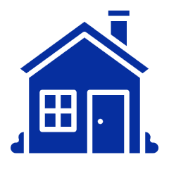 Minimalist blue home illustration