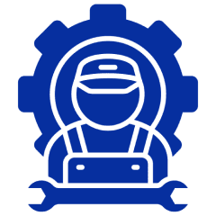 Mechanic icon with gear and wrench
