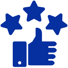 Approval symbol with stars